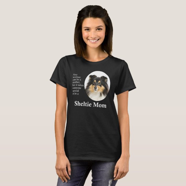 Tri-Colour Sheltie Mum T-Shirt (Front Full)