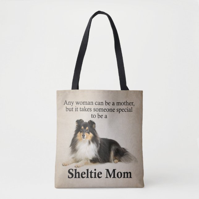 Tri-Colour Sheltie Mum Tote (Front)