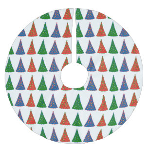 Tri-Colour Trees Brushed Polyester Tree Skirt