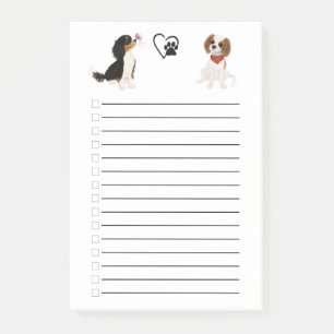 Tri Coloured and Blenheim Cavalier Puppies Post-it Notes