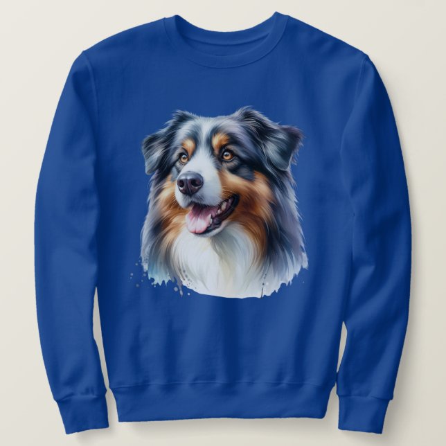 Tri-Coloured Australian Shepherd Dog Sweatshirt (Design Front)