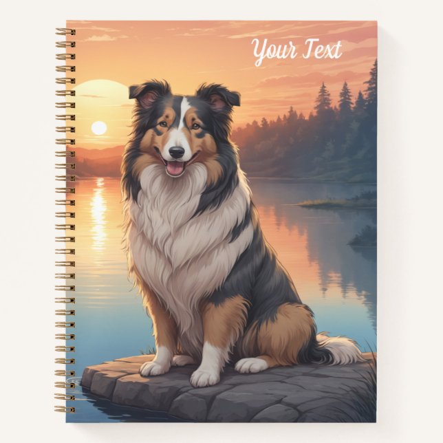 Tri Coloured Collie by Lake Notebook (Front)