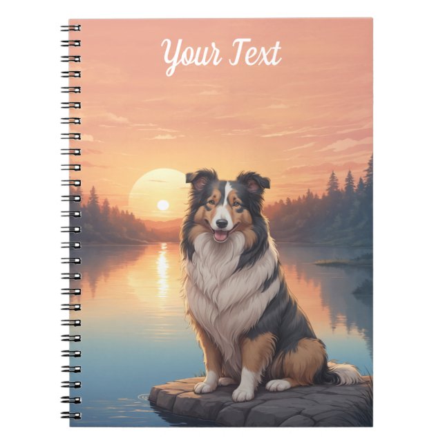 Tri Coloured Collie by Lake Notebook (Front)