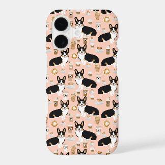 Tri coloured Corgi Coffee pattern - blush