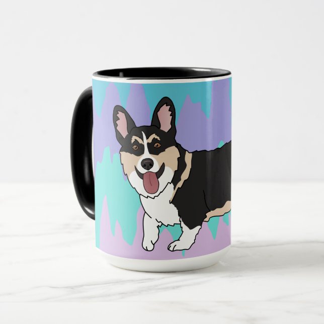 Tri Coloured Corgi Mug (Front Left)
