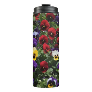 Tri Coloured Pansy Field, Thermal Tumbler