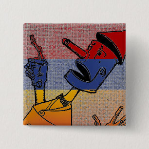 Tri-Coloured Tin Man 15 Cm Square Badge