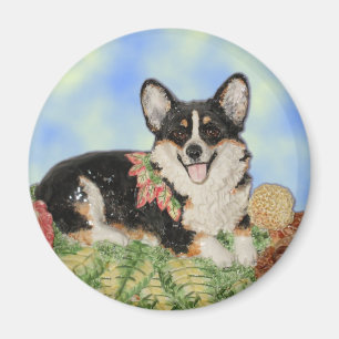 Tri-Corgi in Fall Foliage - Corgi Magnet
