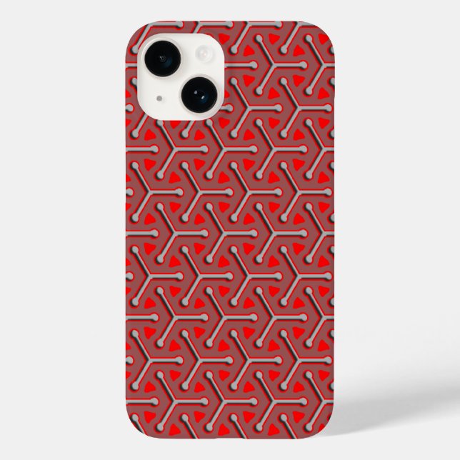tri-cubic steel red grey hue Case-Mate iPhone case (Back)