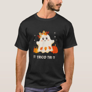 Tri Cute Halloween Spooky Mexican Ghost Spanglish T-Shirt