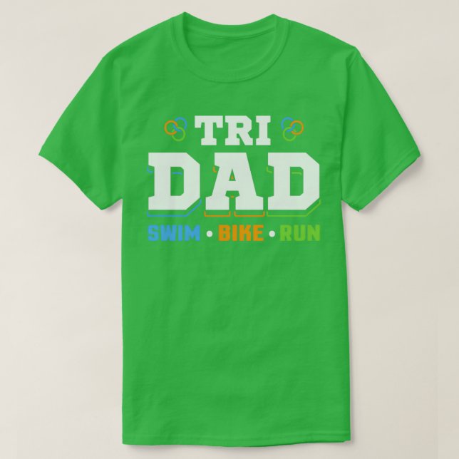Tri Dad Swim Bike Run T-Shirt (Design Front)