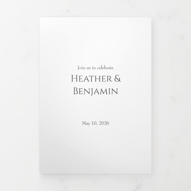 Tri Fold Wedding Invitation Template (Cover)