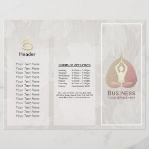 Tri-Fold Yoga Studio Brochures Meditation Studio