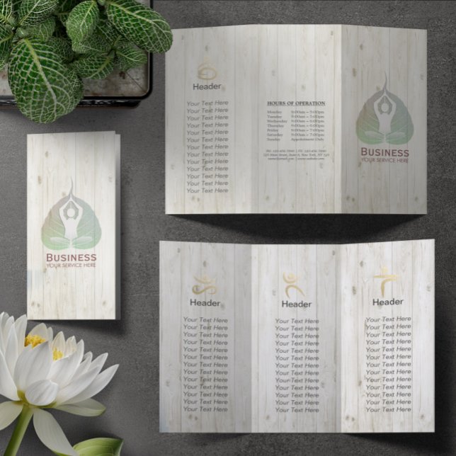 Tri-Fold Yoga Studio Brochures Meditation Studio (Creator Uploaded)