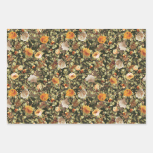 Tri-Garden Floral Vintage Pattern Wrapping Sheets