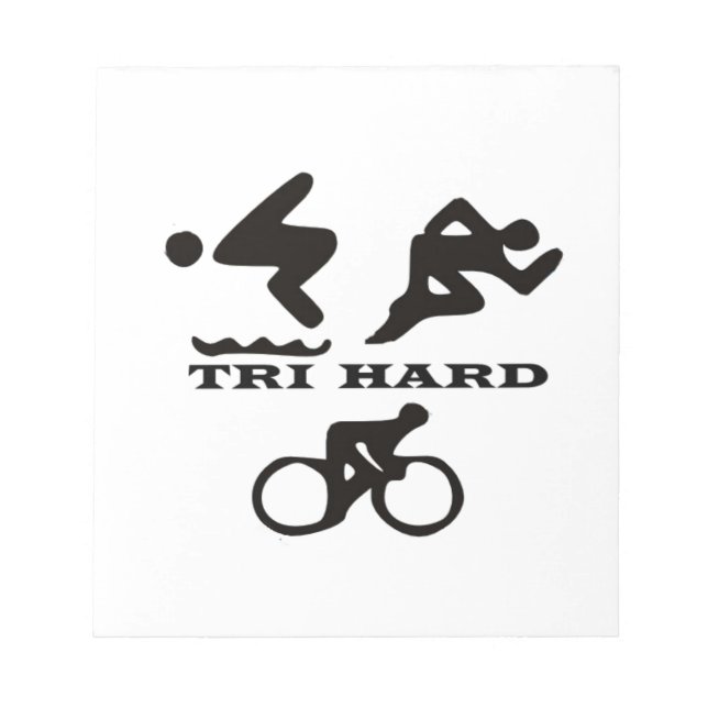 Tri Hard Triathlon Gifts Clothing and Accessories Notepad (Front)