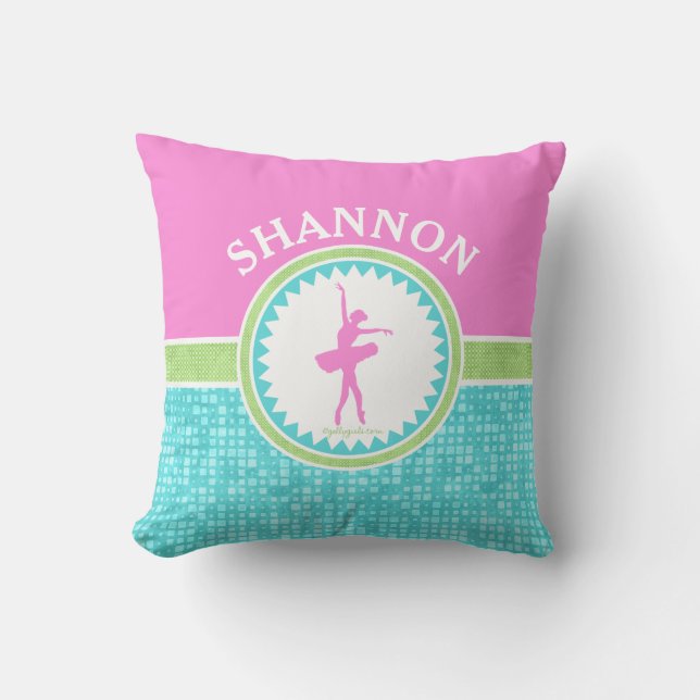 Tri-Pastel Colour Dancer With Aqua Tile Cushion (Front)
