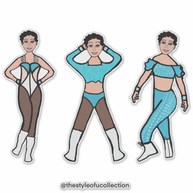 Tri-Styled Dancer Aqua #2 Sticker (Front)