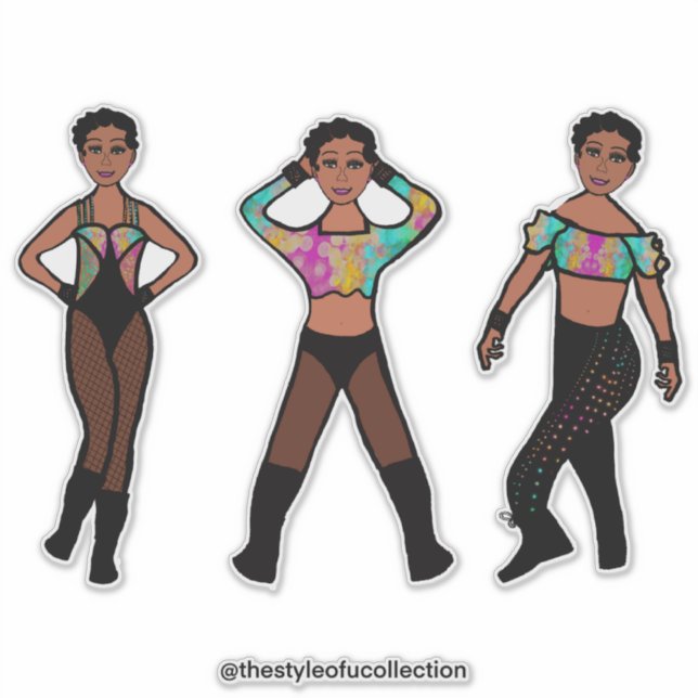 Tri-Styled Dancer Pastel & Black #1 Sticker (Front)