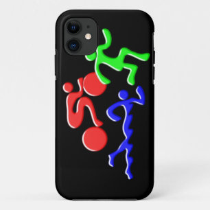 TRI Triathlon Swim Bike Run Figures Design iPhone 11 Case