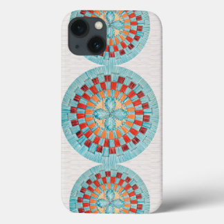 Tri Turquoise Flower iPhone 13 Case