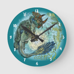 Tri-turtletops Dinosaur Round Clock