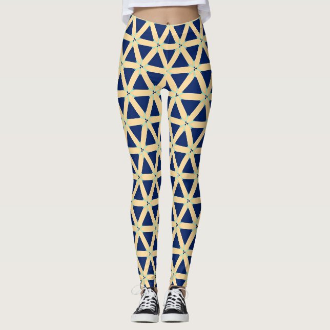 Triad Flow Geometric Seamless Pattern Leggings (Front)