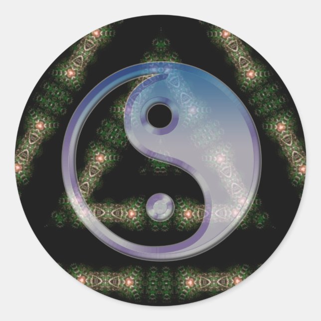 Triad Yin Yang Symbolism Sticker (Front)