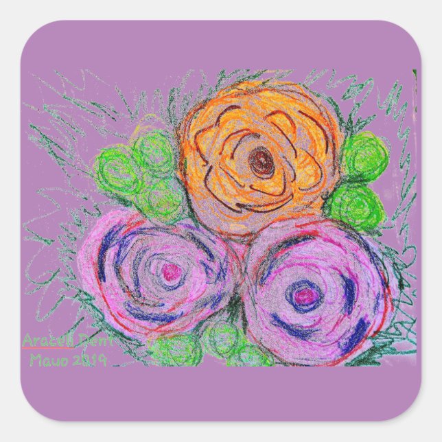 Triadic Square Sticker (Front)