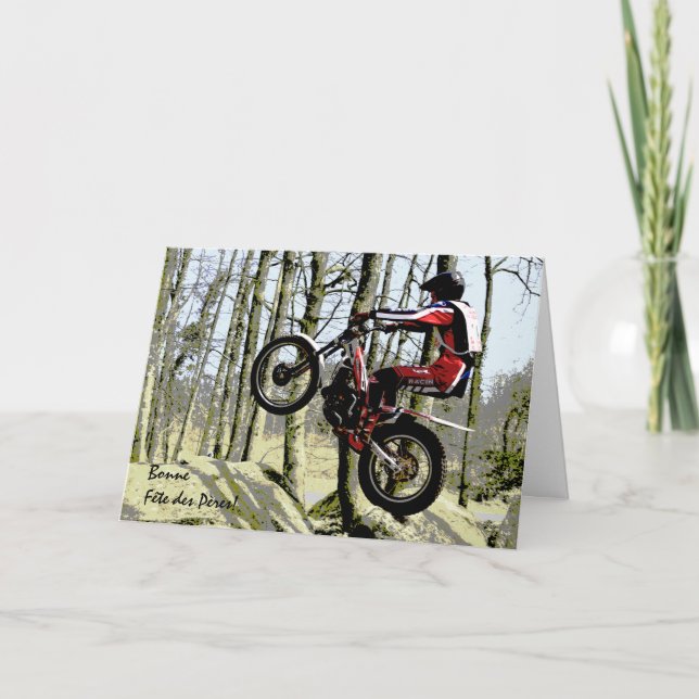 trials rider French fathers day card (Front)