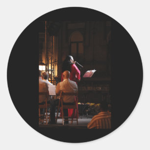 Triana Seville Singer On Stage Vertical Classic Round Sticker