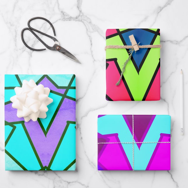 Triangle Abstract Wrapping Paper Sheet (Front)