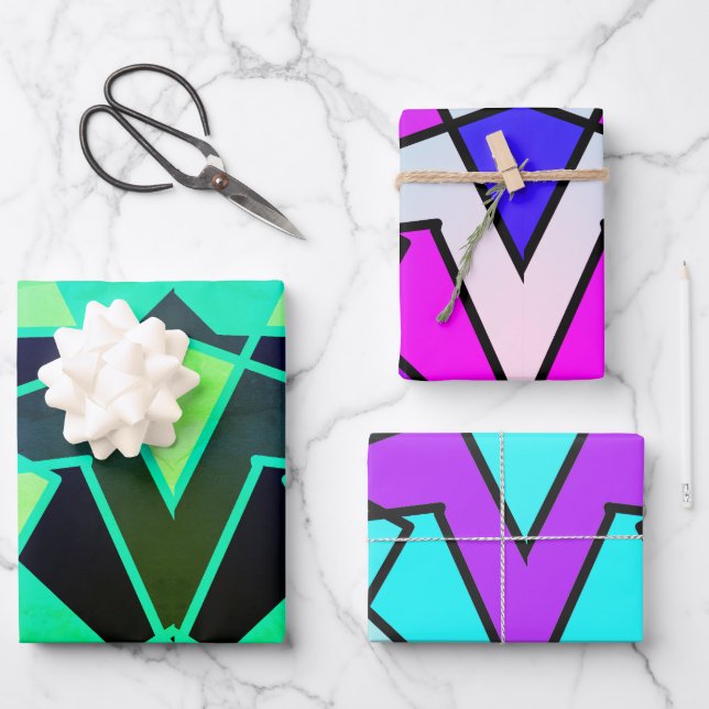 Triangle Abstract Wrapping Paper Sheet (Front)