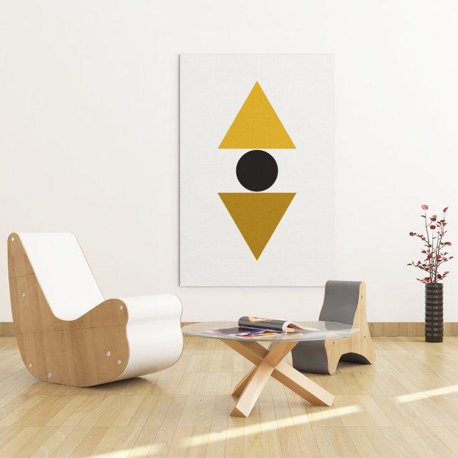 Triangle balance art poster (Geometric golden triangle art)