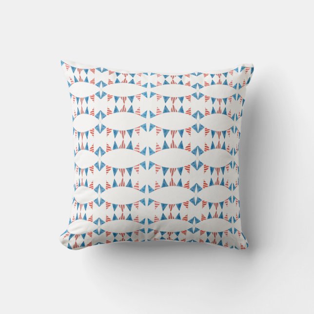 Triangle Banner Flag Pattern Throw Pillow (Front)