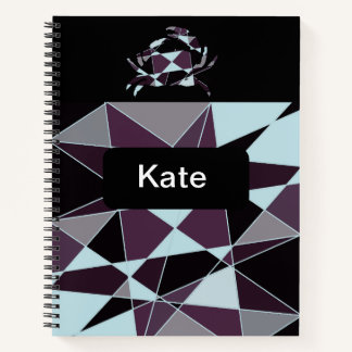 Triangle black grey white maroon Abstract Notebook