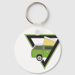 triangle classic green camper van key ring