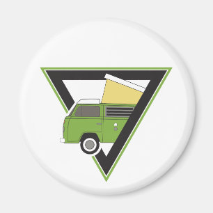 triangle classic green camper van magnet