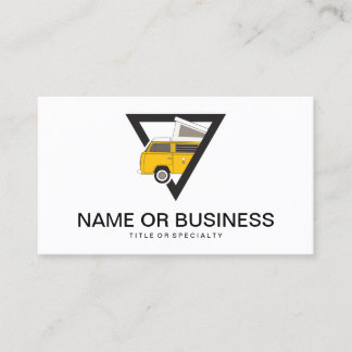 triangle classic yellow bus business card