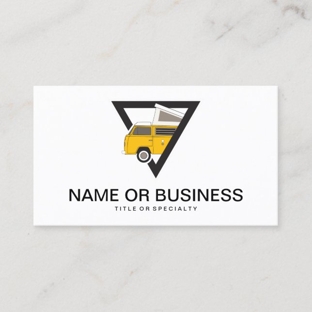 triangle classic yellow bus business card (Front)