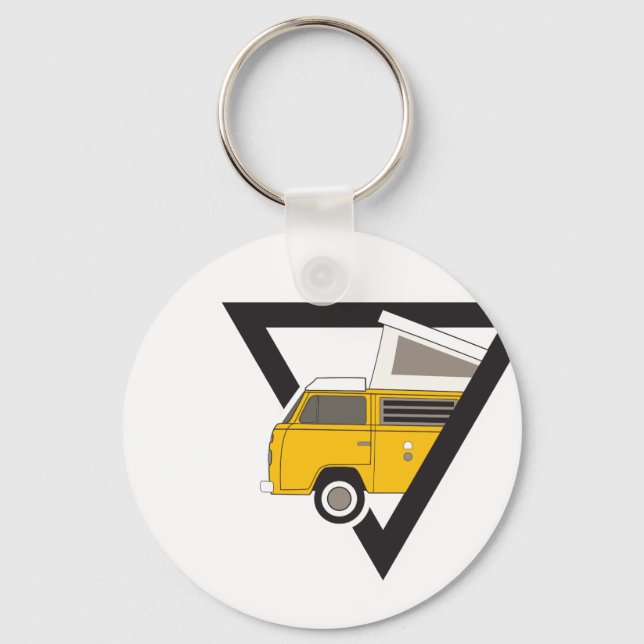 triangle classic yellow bus key ring (Front)