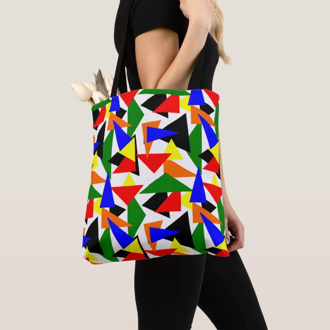 Triangle Collage  Tote Bag (Close Up)