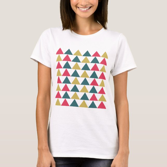 Triangle Colourful Geometric Triangle Pattern T-Shirt (Front)