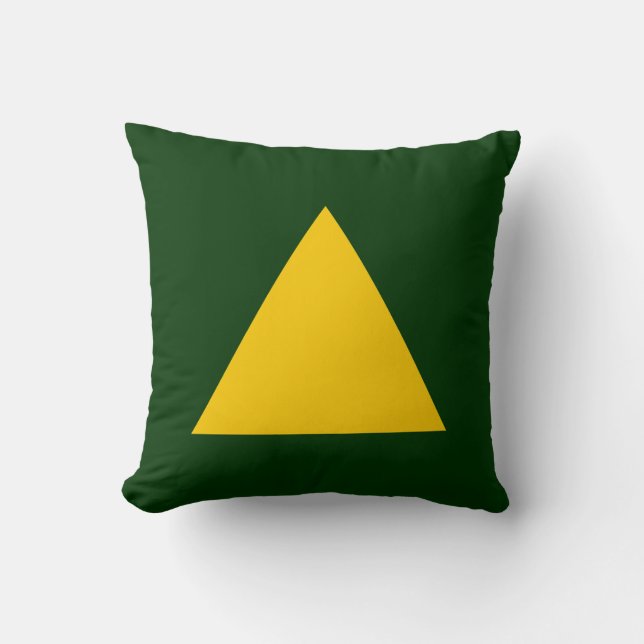 Triangle Colours - Amber and Dk Green Cushion (Front)