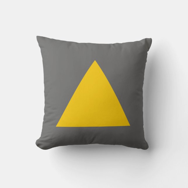 Triangle Colours - Amber and Grey Cushion (Front)
