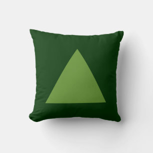 Triangle Colours - Avocado Green on Dk Green Cushion