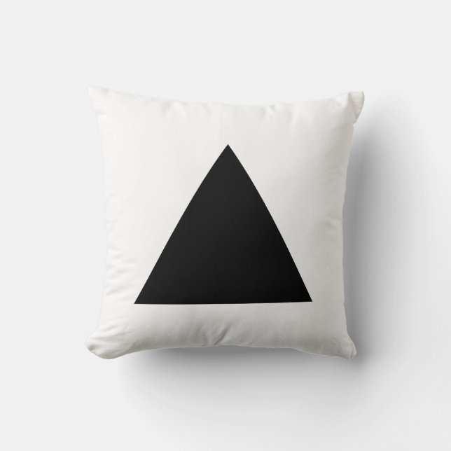 Triangle Colours - Black and White Cushion (Front)