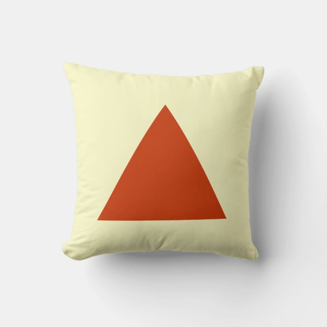 Triangle Colours - Brick Red and Pale Yellow Cushion (Front)