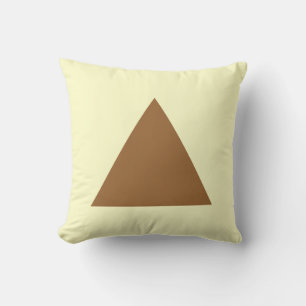 Triangle Colours - Brown on Pale Yellow Cushion