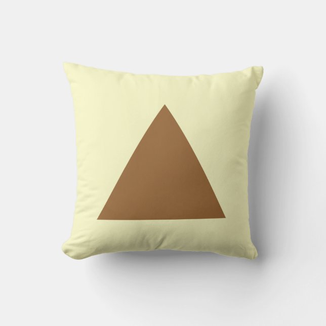 Triangle Colours - Brown on Pale Yellow Cushion (Front)